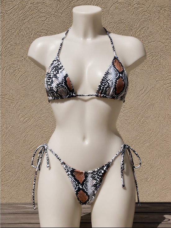 Zaful Other - Snakeskin print bikini set